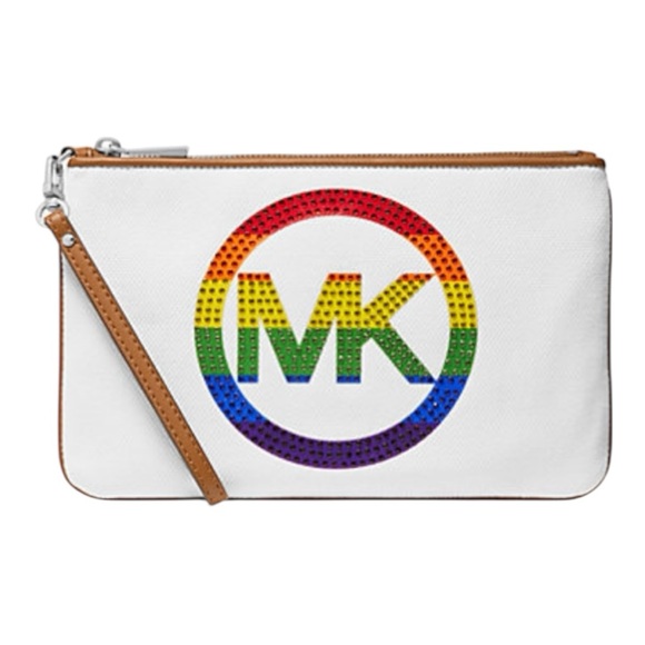 Michael Michael Kors PRIDE Large Embellished Logo Canvas Tote and Matching Pouch - Picture 8 of 16